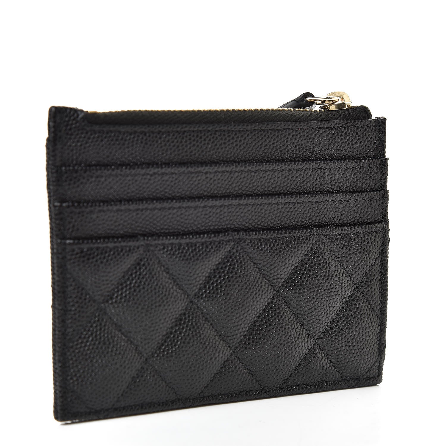 Chanel Caviar Quilted CC Zip Card Holder Black 3 of 8