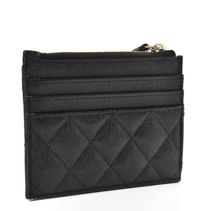 Chanel Caviar Quilted CC Zip Card Holder Black 3 of 8