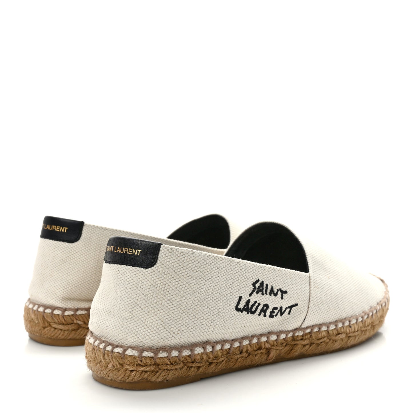 Canvas Nappa Elba Light Logo Embroidered Espadrilles 38.5 Ecru