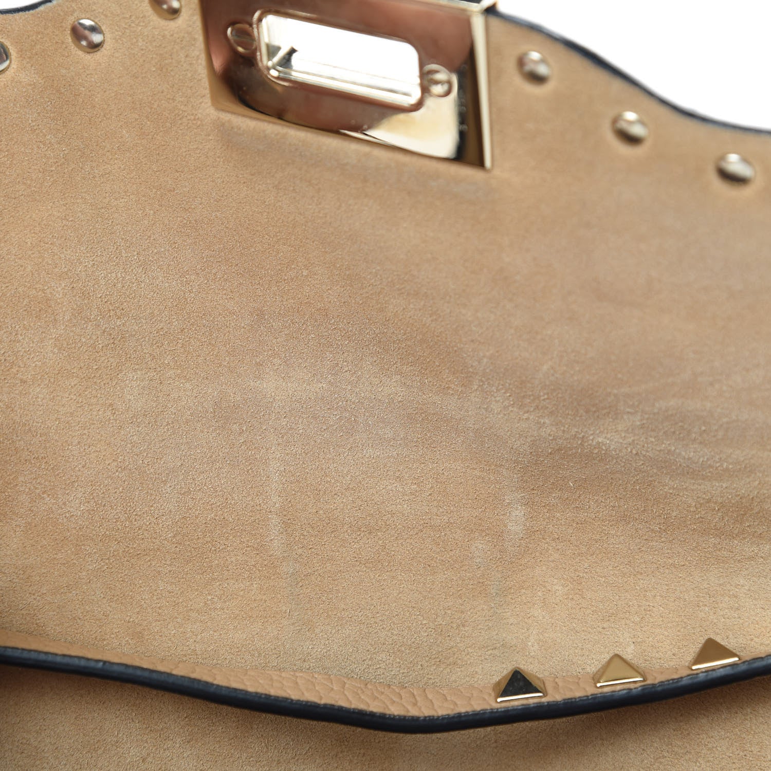 Valentino Garavani Pebbled Calfskin Medium Rockstud Flip Lock Crossbody Bag Camel Rose 12 of 16