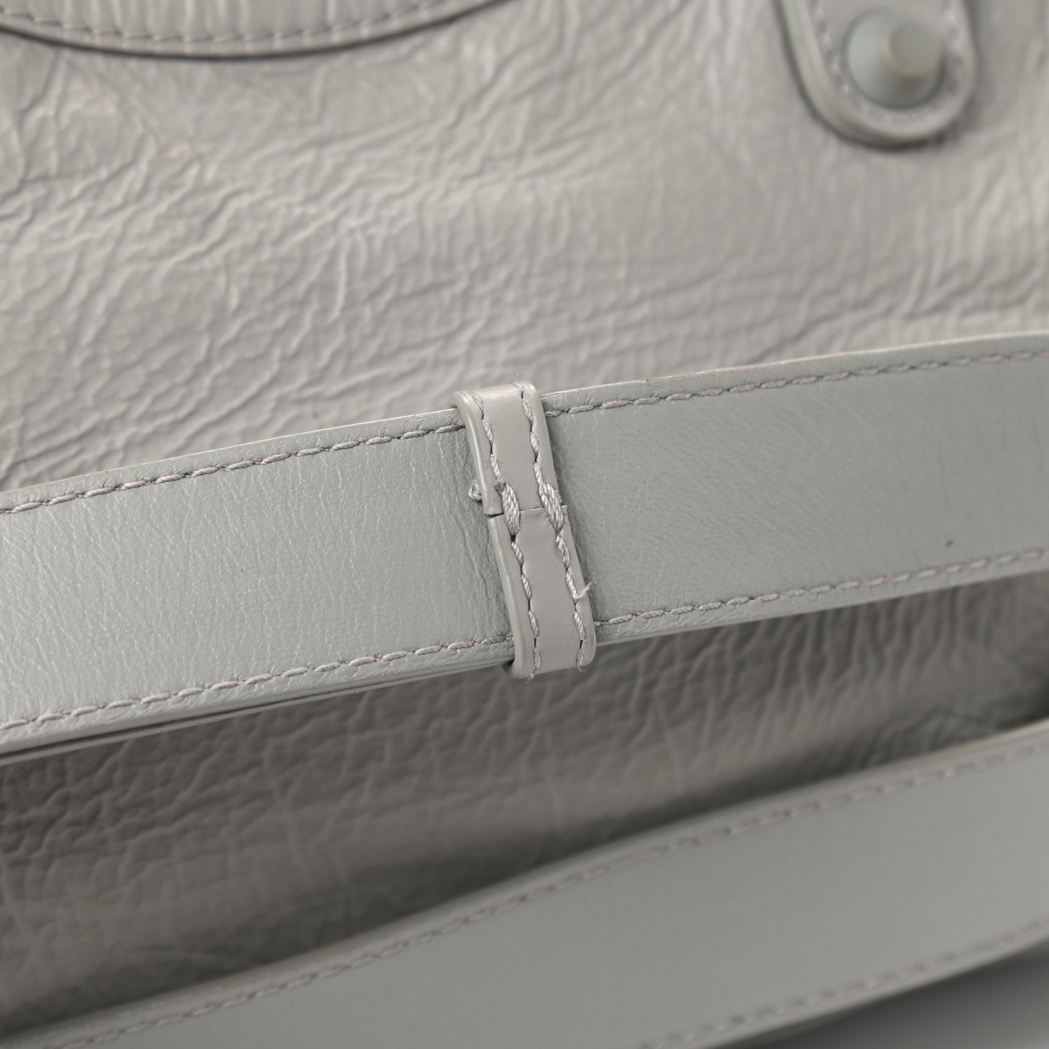 Balenciaga Matte Goatskin Rubber Covered Classic Hardware Mini City Gris Glace 11 of 11