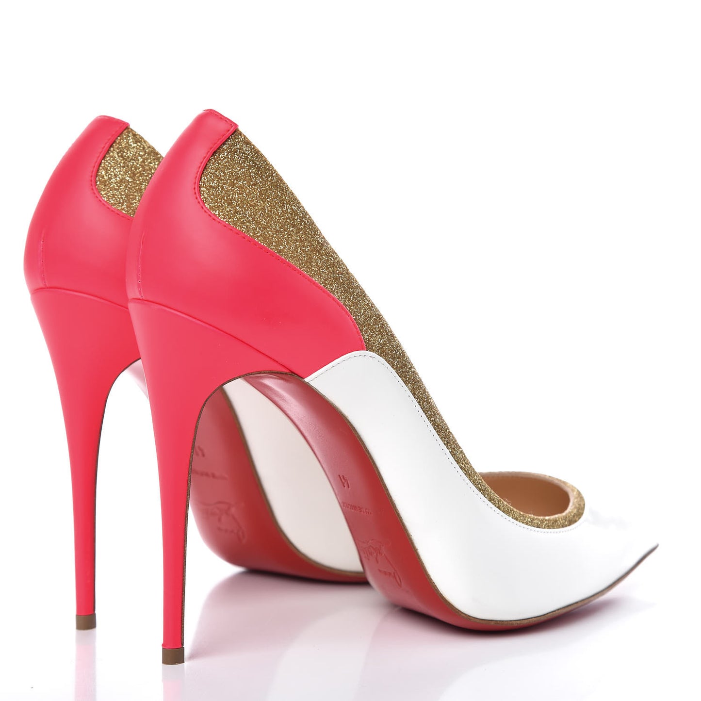 Glitter Patent Fluo Tucsick 100 Pumps 41 White Gold