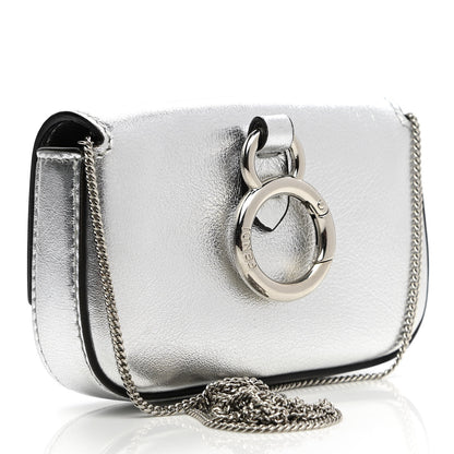 Fendi Vitello Catalan Mirror Nano Baguette Charm Argento 3 of 7