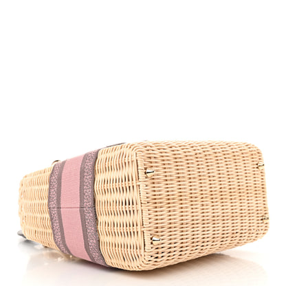 Christian Dior Wicker Oblique Medium Lady Dior Bag Pink Grey 4 of 11