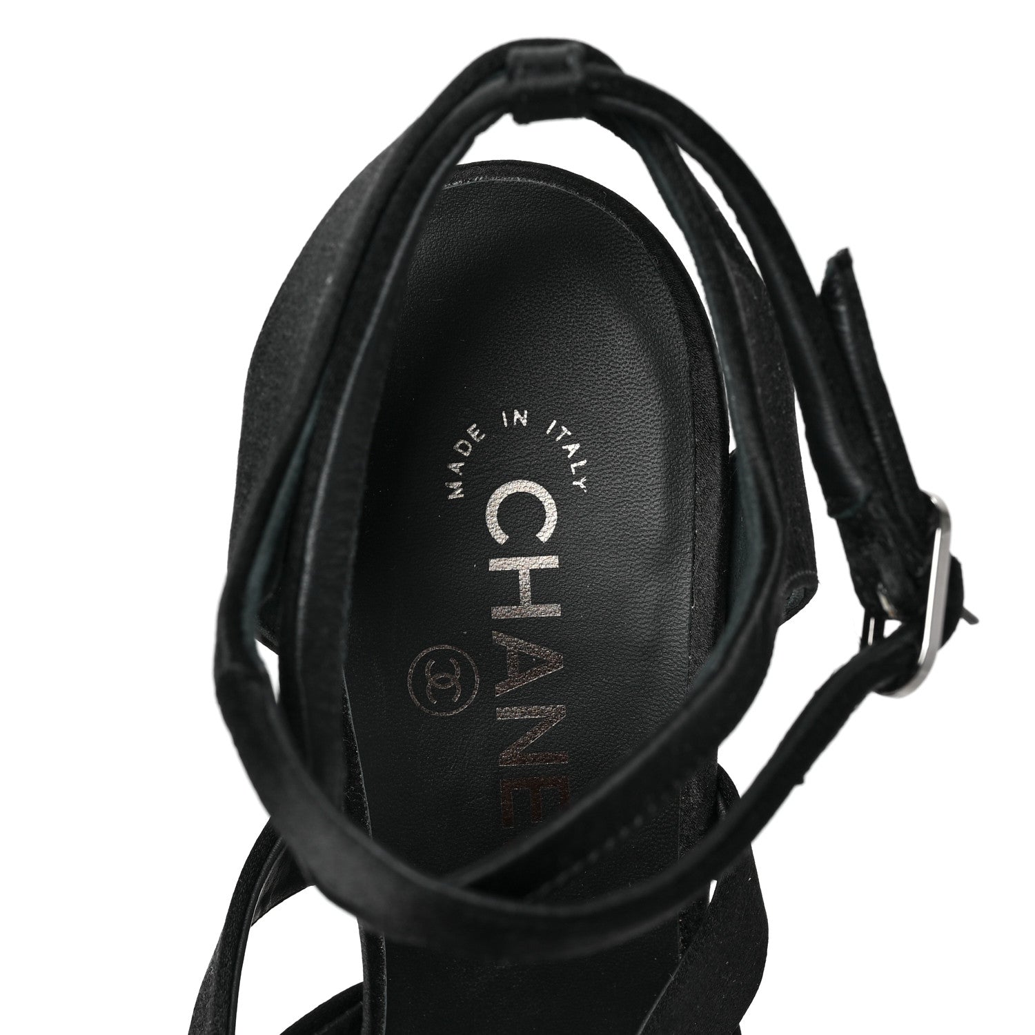 Chanel Satin Crystal Snake Sandals 40.5 Black 7 of 7