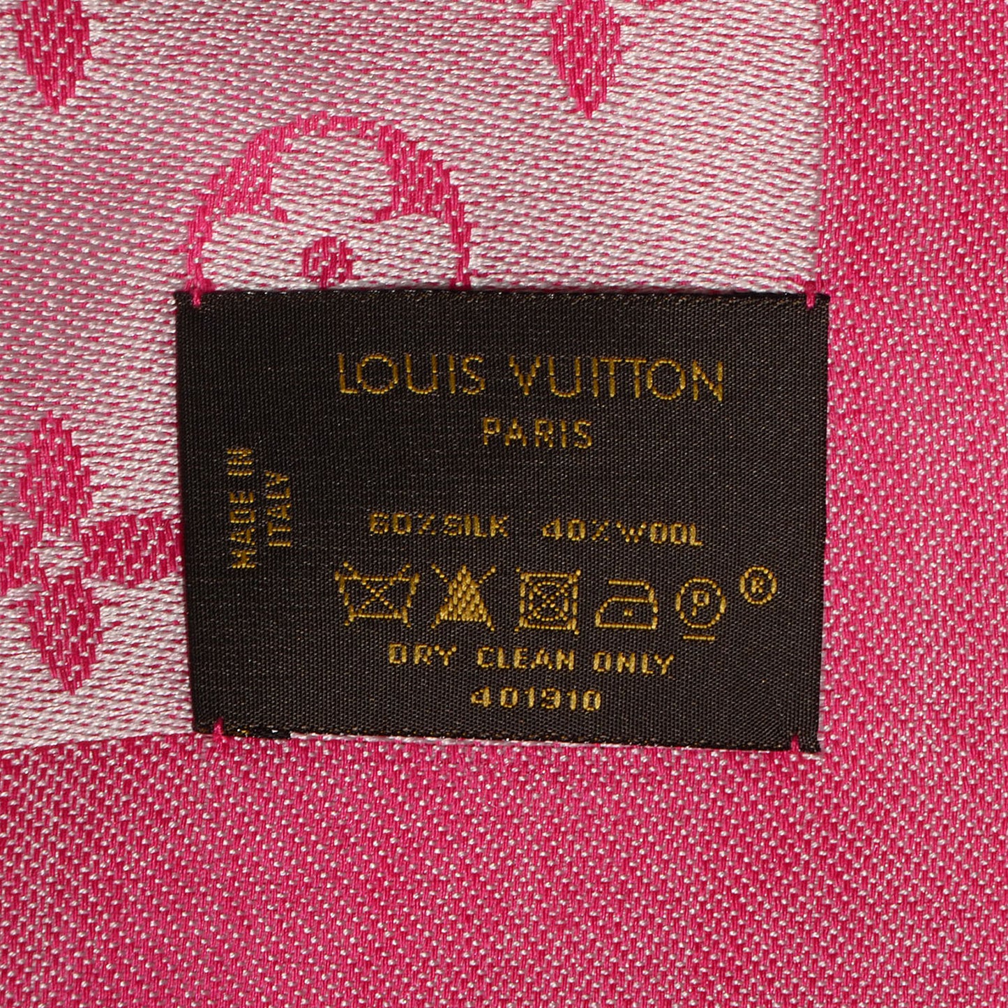 Silk Wool Monogram Denim Shawl Pivoine