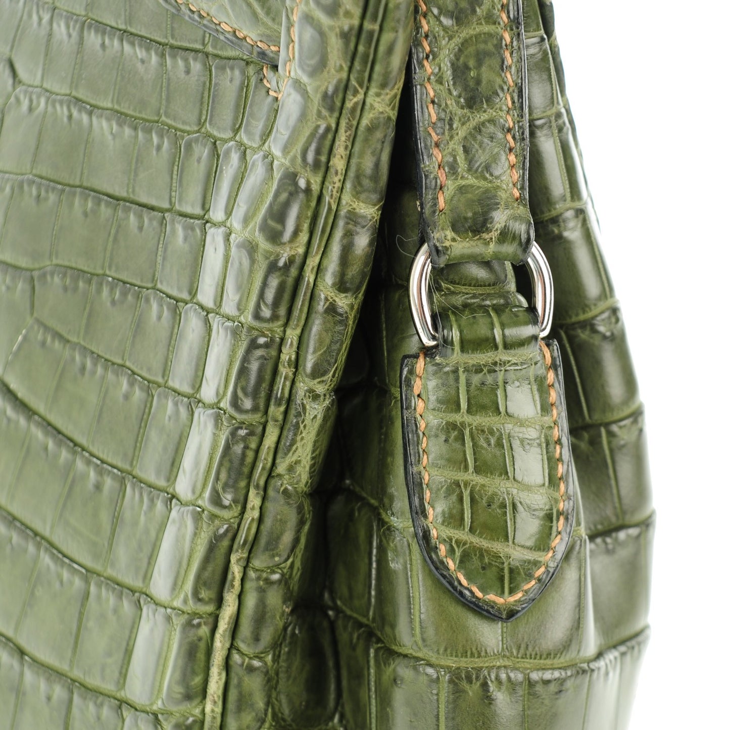 Shiny Niloticus Crocodile Kelly Sport 26 Vert Olive
