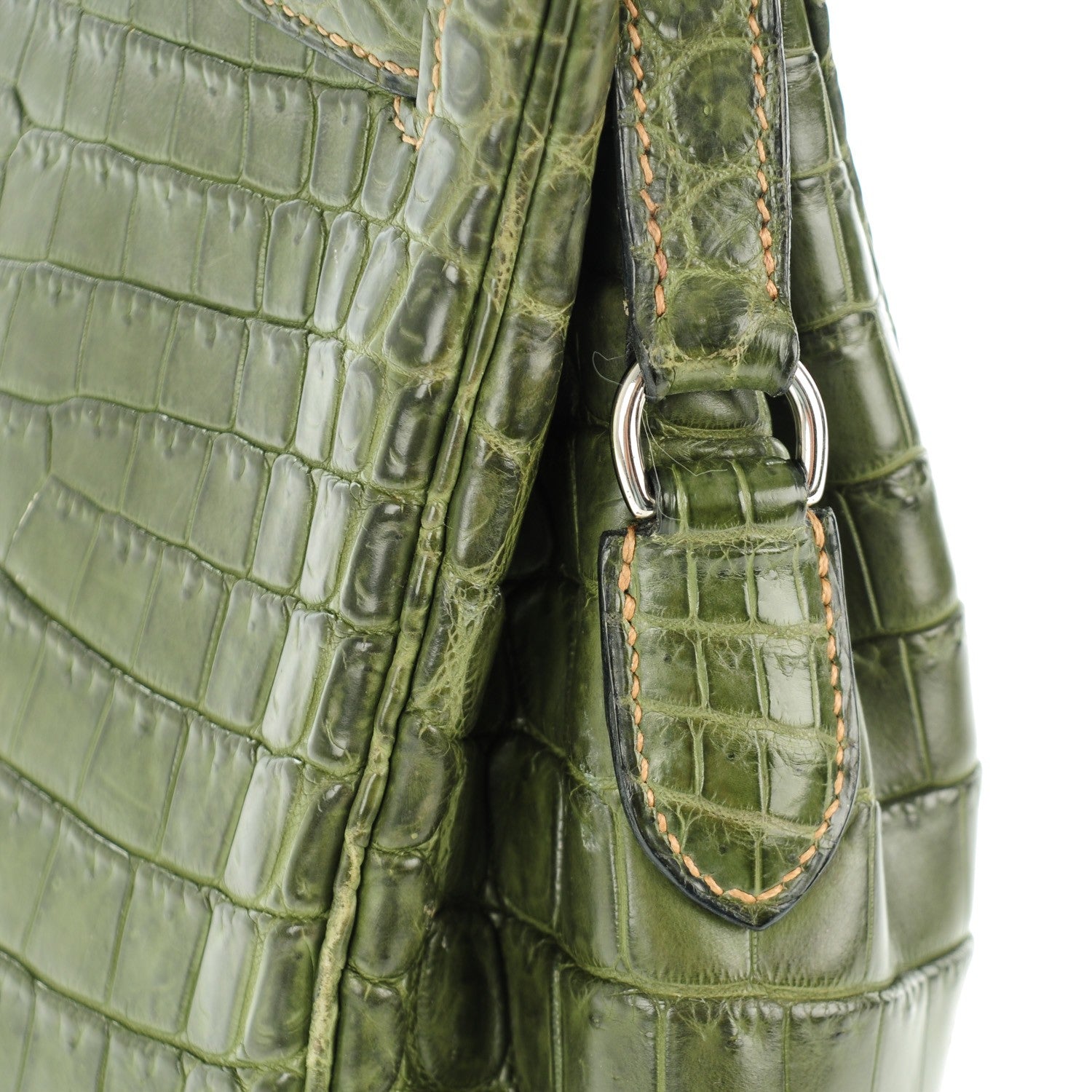 Hermes Shiny Niloticus Crocodile Kelly Sport 26 Vert Olive 14 of 20