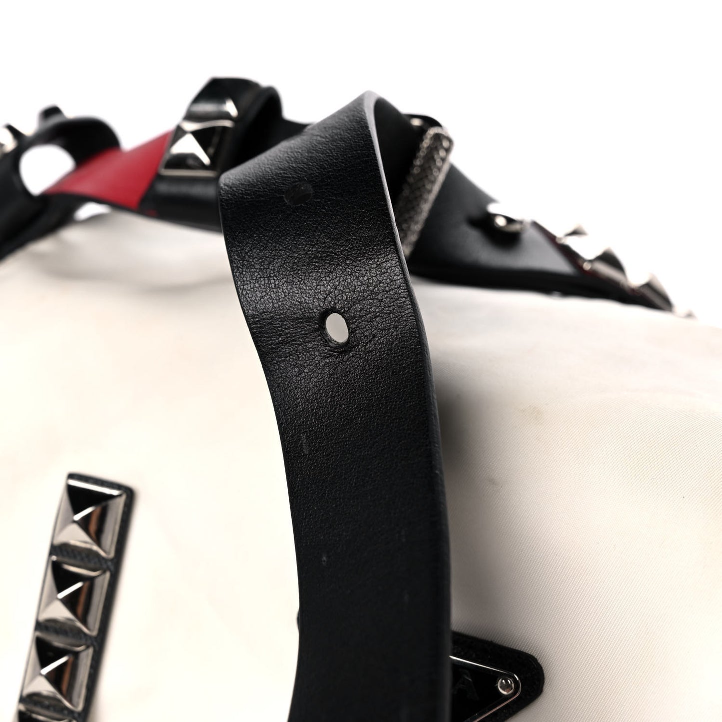Nylon New Vela Studded Messenger White Fuoco