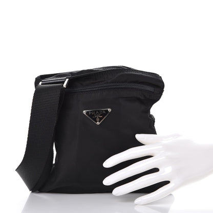 Prada Nylon Small Flat Messenger Bag Black 3 of 11