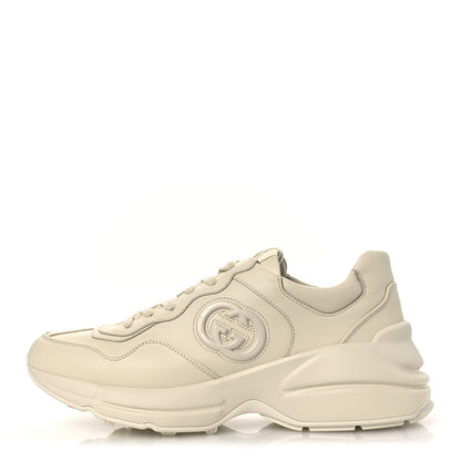 Gucci Apollo Calfskin Womens Interlocking G Rython Sneakers 40 Ivoire 1 of 12