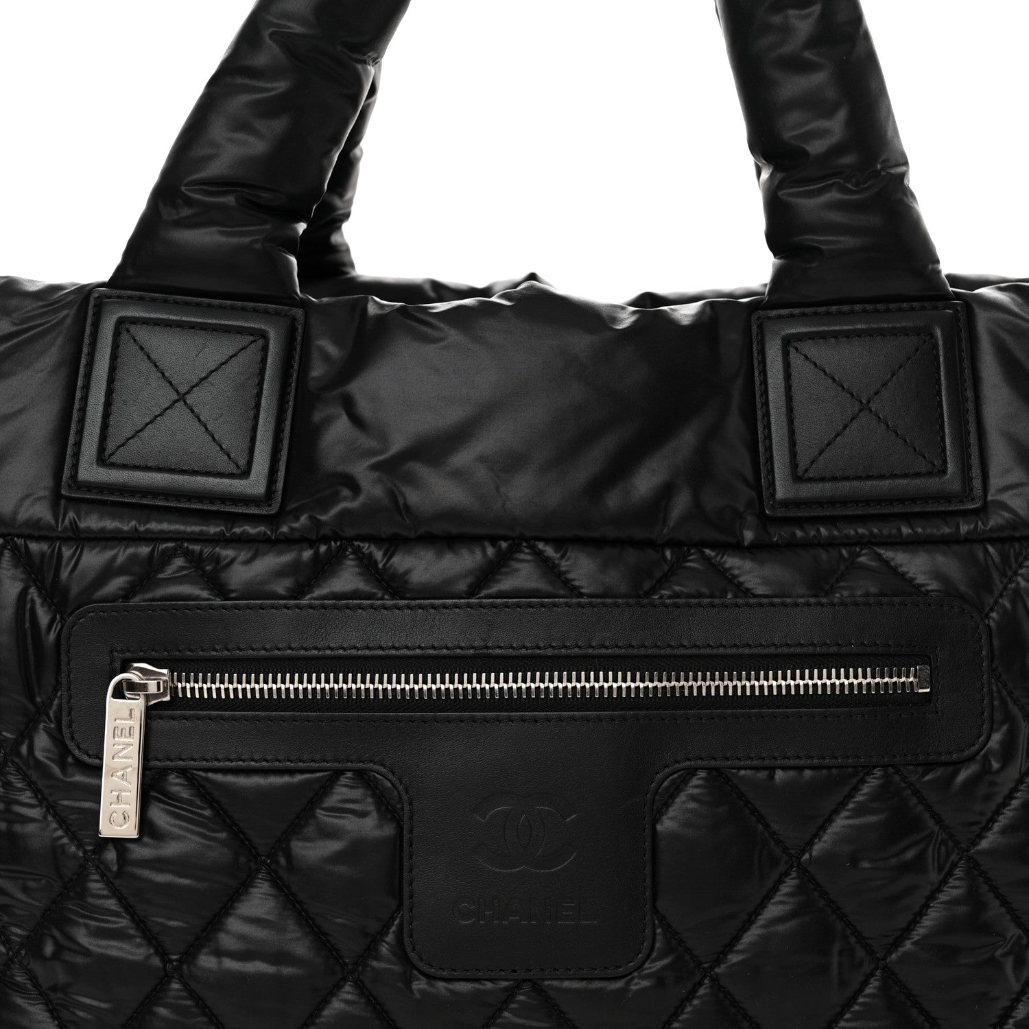 Chanel Nylon Quilted Coco Cocoon Medium Reversible Tote Black Red 8 of 10