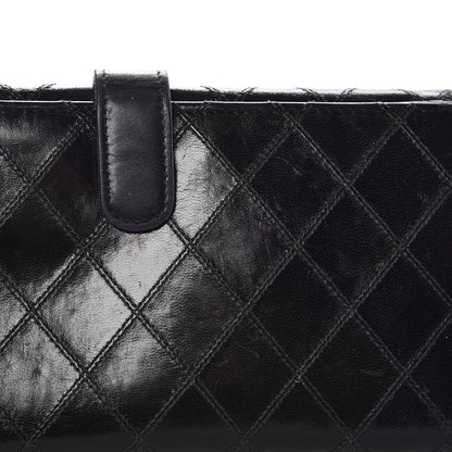 Chanel Lambskin Diamond Stitched Flap Wallet Black 13 of 15