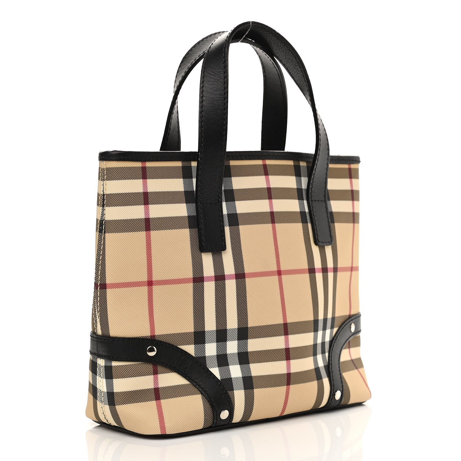 Burberry House Check Studded Tote Black 2 of 11