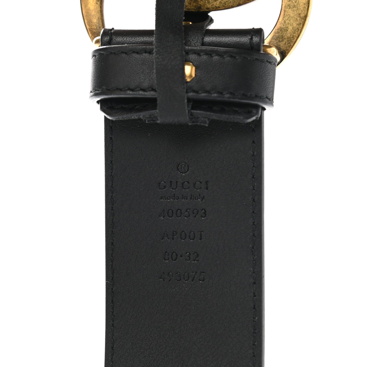 Gucci Calfskin Double G 40mm Belt 80 32 Black 3 of 6