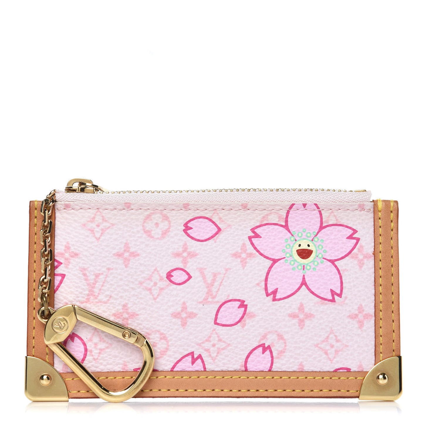Monogram Cherry Blossom Key Pouch Pink