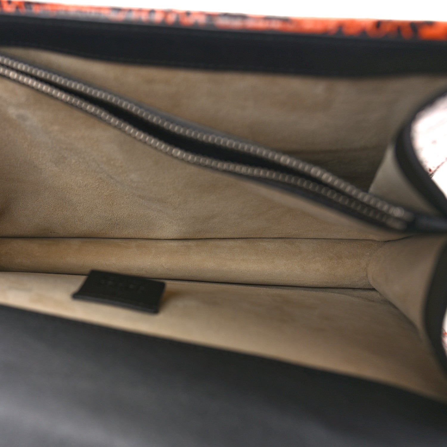 Gucci GG Supreme Monogram Snakeskin Elton Embroidered Medium Dionysus Shoulder Bag Beige Orange 6 of 12