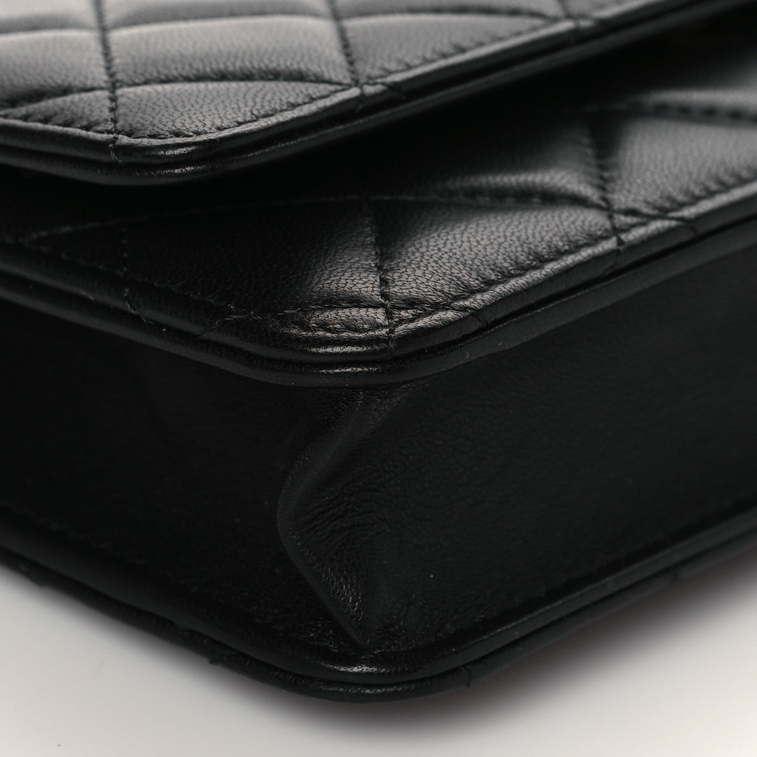 Chanel Lambskin Quilted CC Pearl Crush Wallet on Chain WOC Black 9 of 10