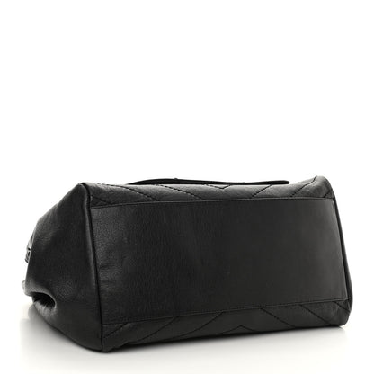 Saint Laurent Vintage Lambskin Chevron Monogram Medium Nolita Black 4 of 12