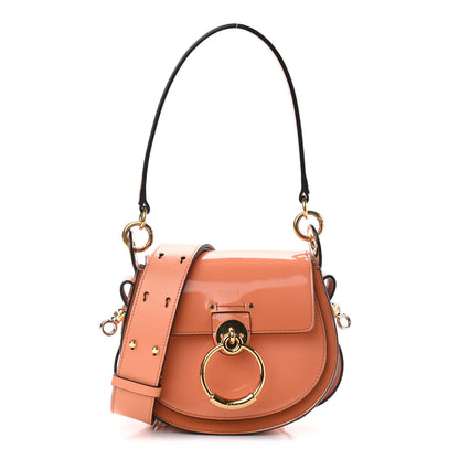 Chloe Patent Calfskin Suede Small Tess Bag Autumnal Brown 1 of 9