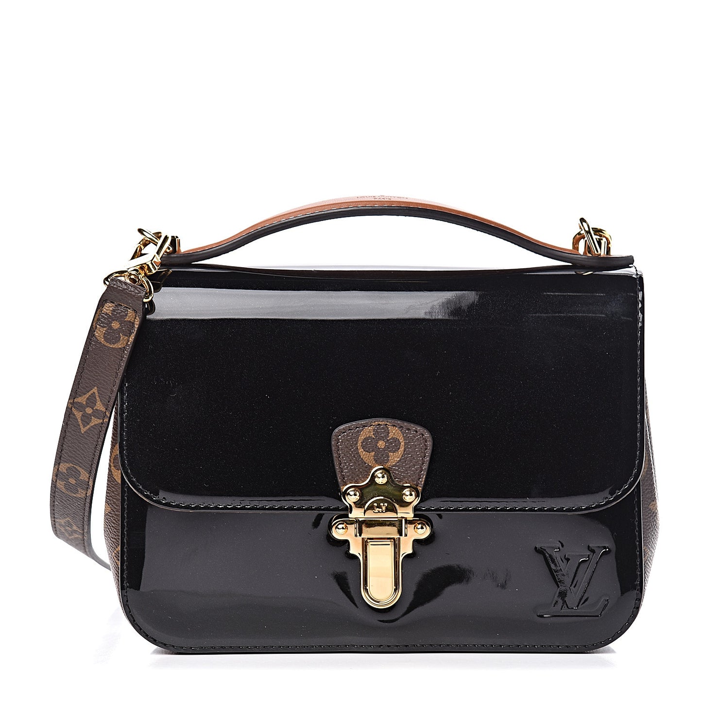 Patent Calfskin Monogram Cherrywood BB Black