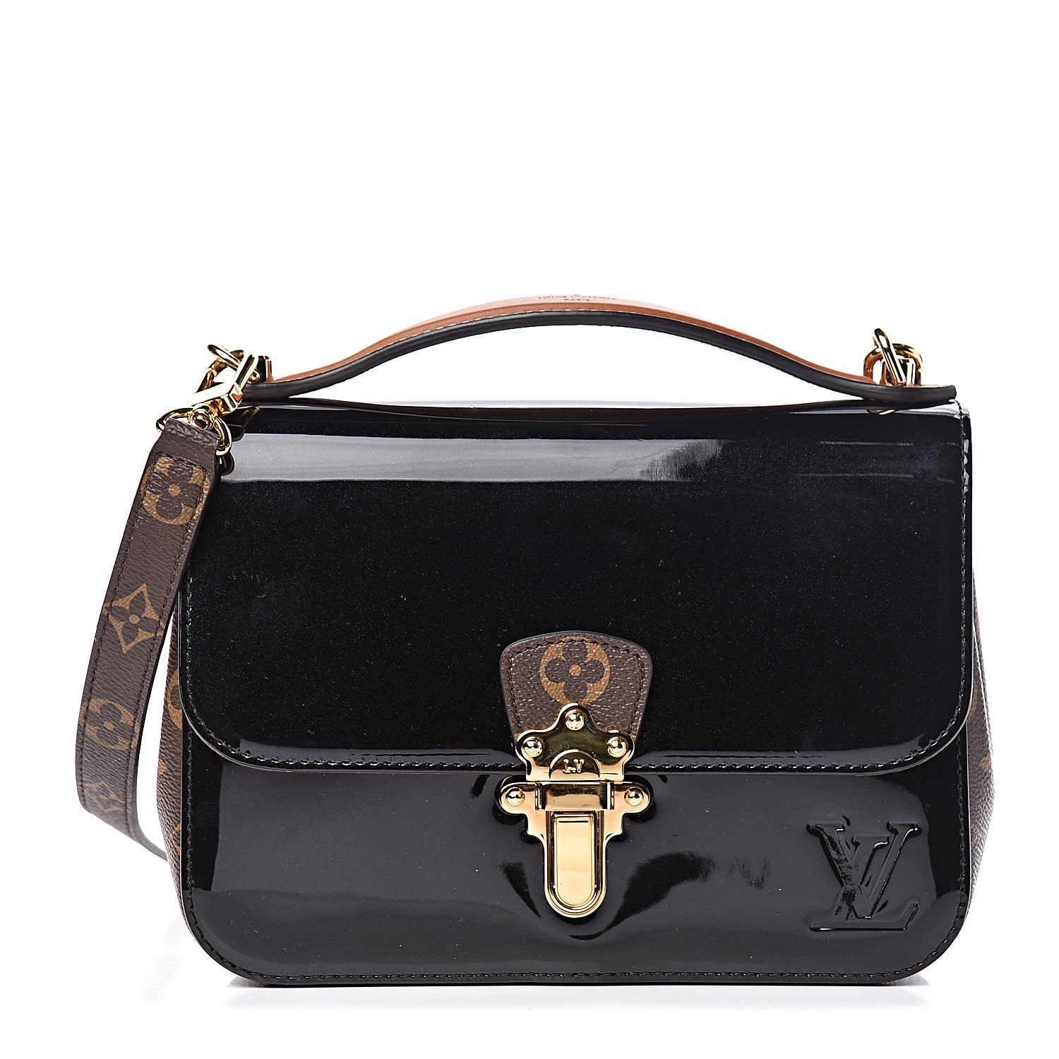Louis Vuitton Patent Calfskin Monogram Cherrywood BB Black 1 of 11