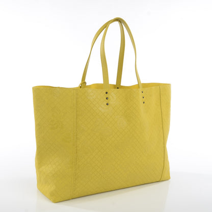 Bottega Veneta Calfskin Intrecciomirage Intarsio Large Tote Lime 3 of 8