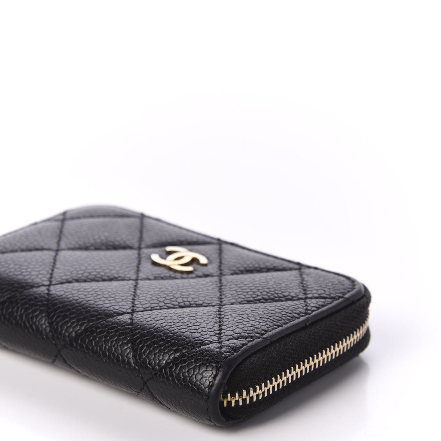 Chanel Caviar Quilted Zip Coin Purse Black 7 of 9