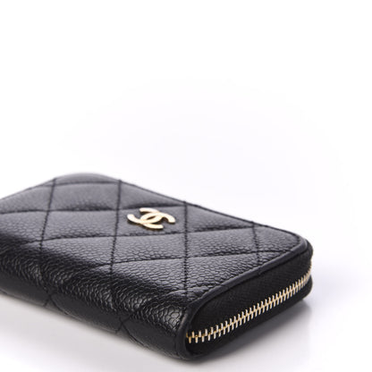 Chanel Caviar Quilted Zip Coin Purse Black 7 of 9