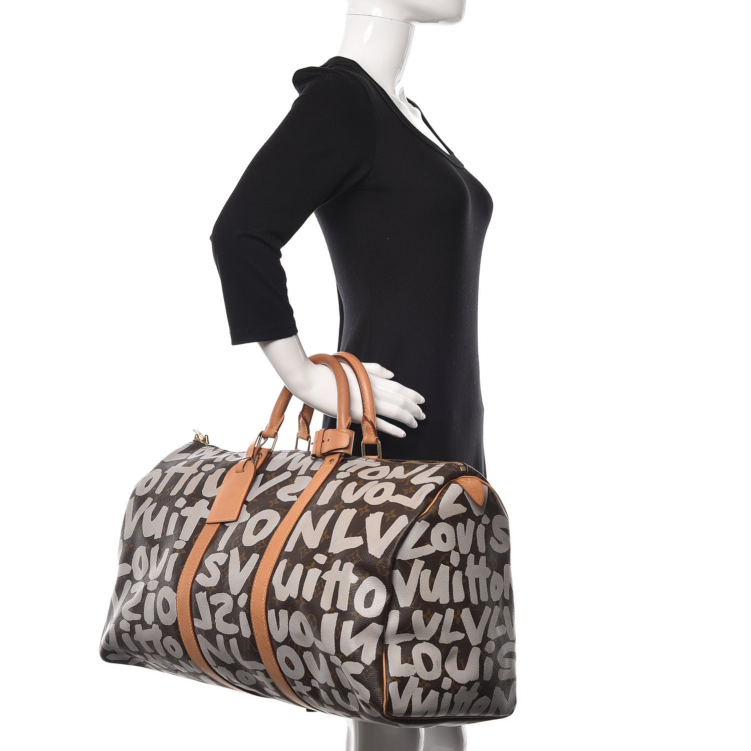 Louis Vuitton Graffiti Keepall 50 Silver 2 of 14