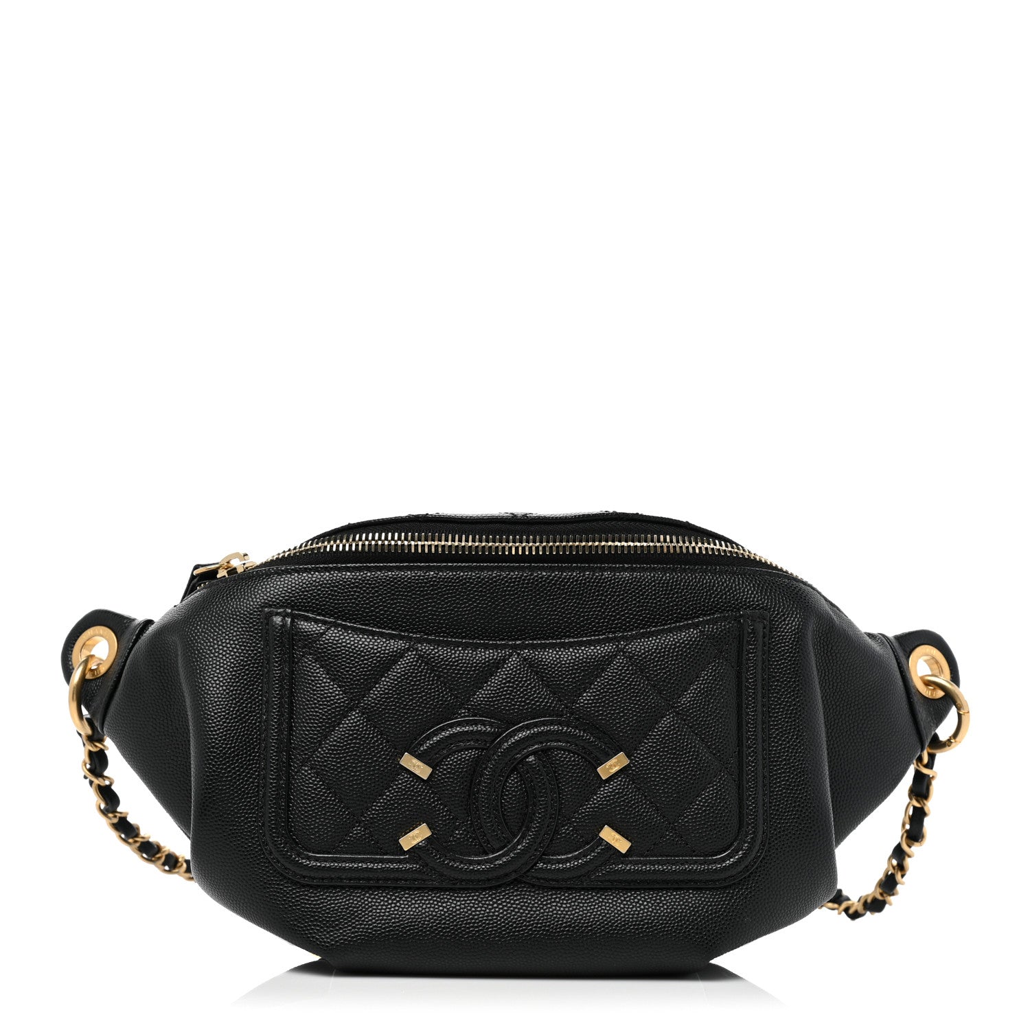 Chanel Caviar Quilted Filigree Waist Bag Black 1 of 8