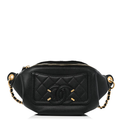 Chanel Caviar Quilted Filigree Waist Bag Black 1 of 8