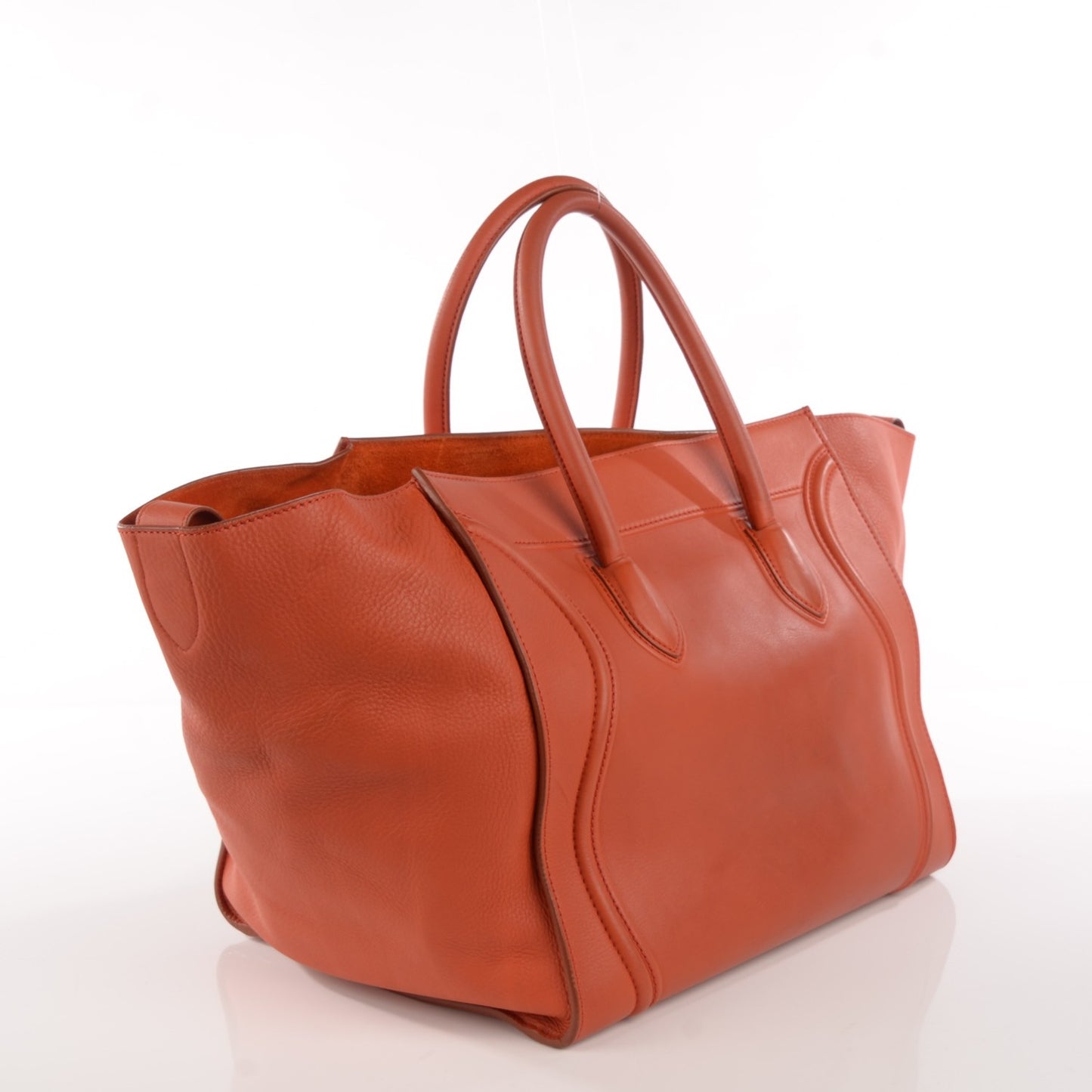 Supple Calfskin Large Phantom Luggage Orange