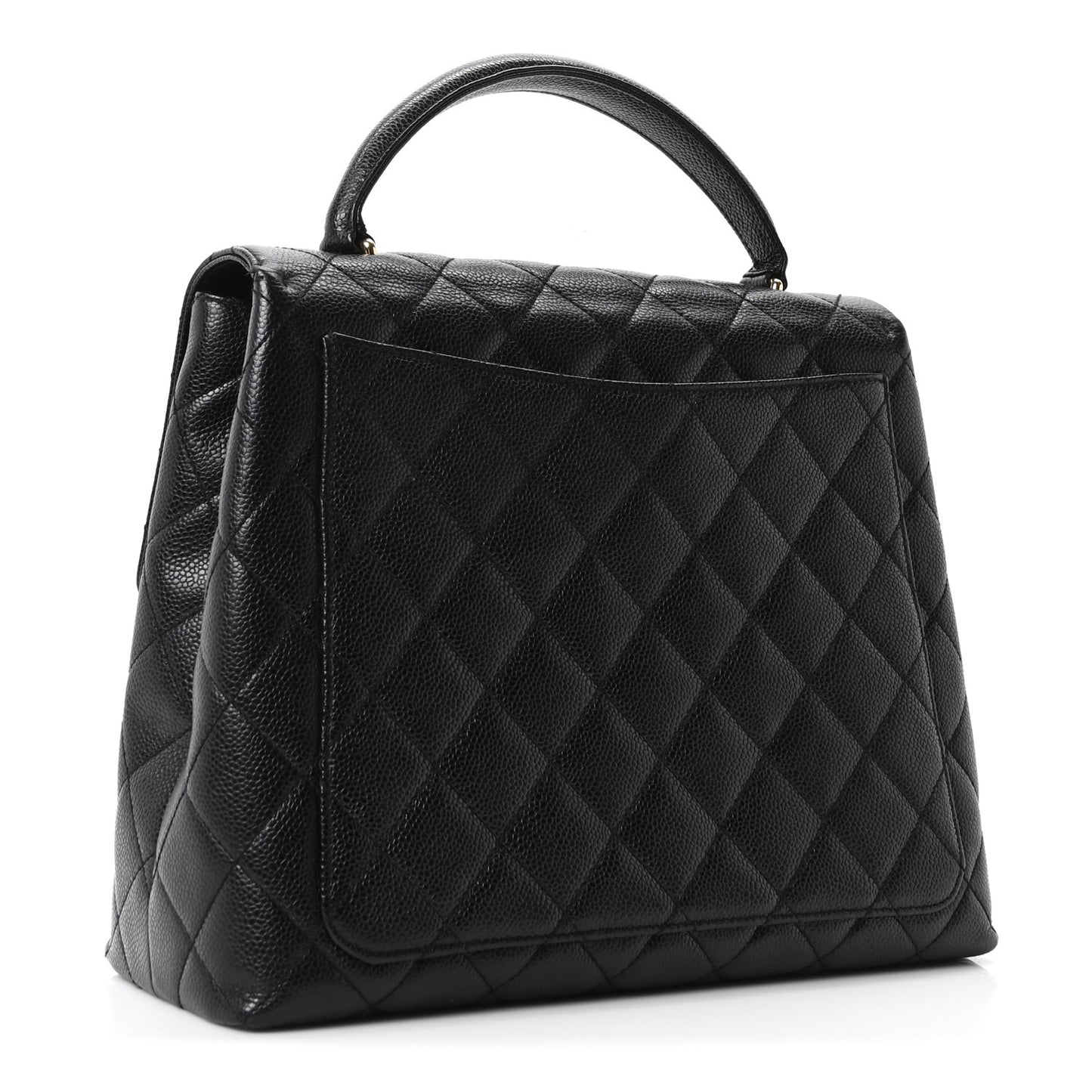 Caviar Quilted Jumbo Kelly Flap Black