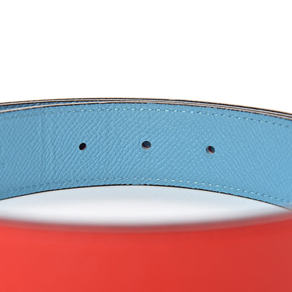 Hermes Epsom 32mm Belt Strap 105 Rouge De Coeur Bleu Du Nord 5 of 6