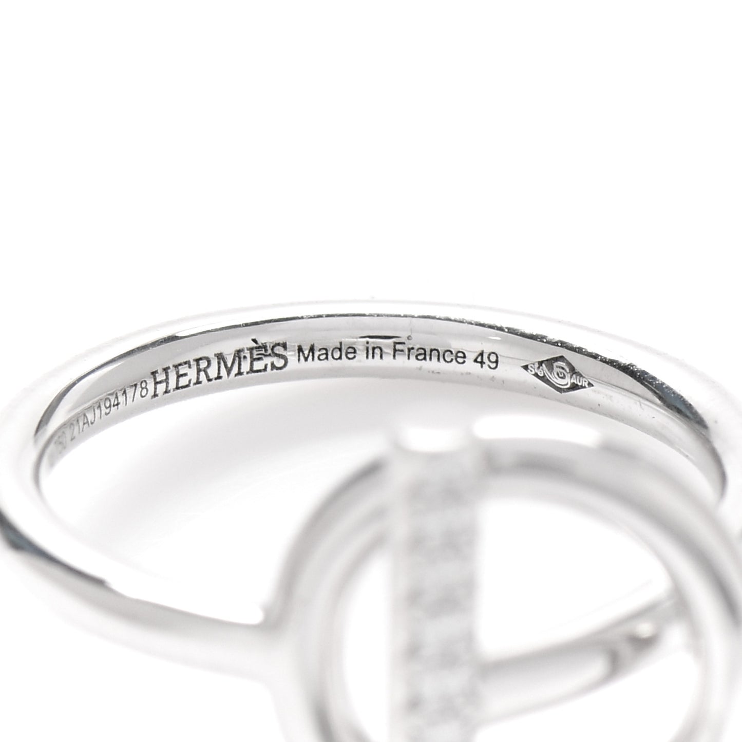 18K White Gold Diamond PM Echappee Ring 49 5