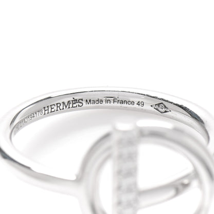 Hermes 18K White Gold Diamond PM Echappee Ring 49 5 4 of 5