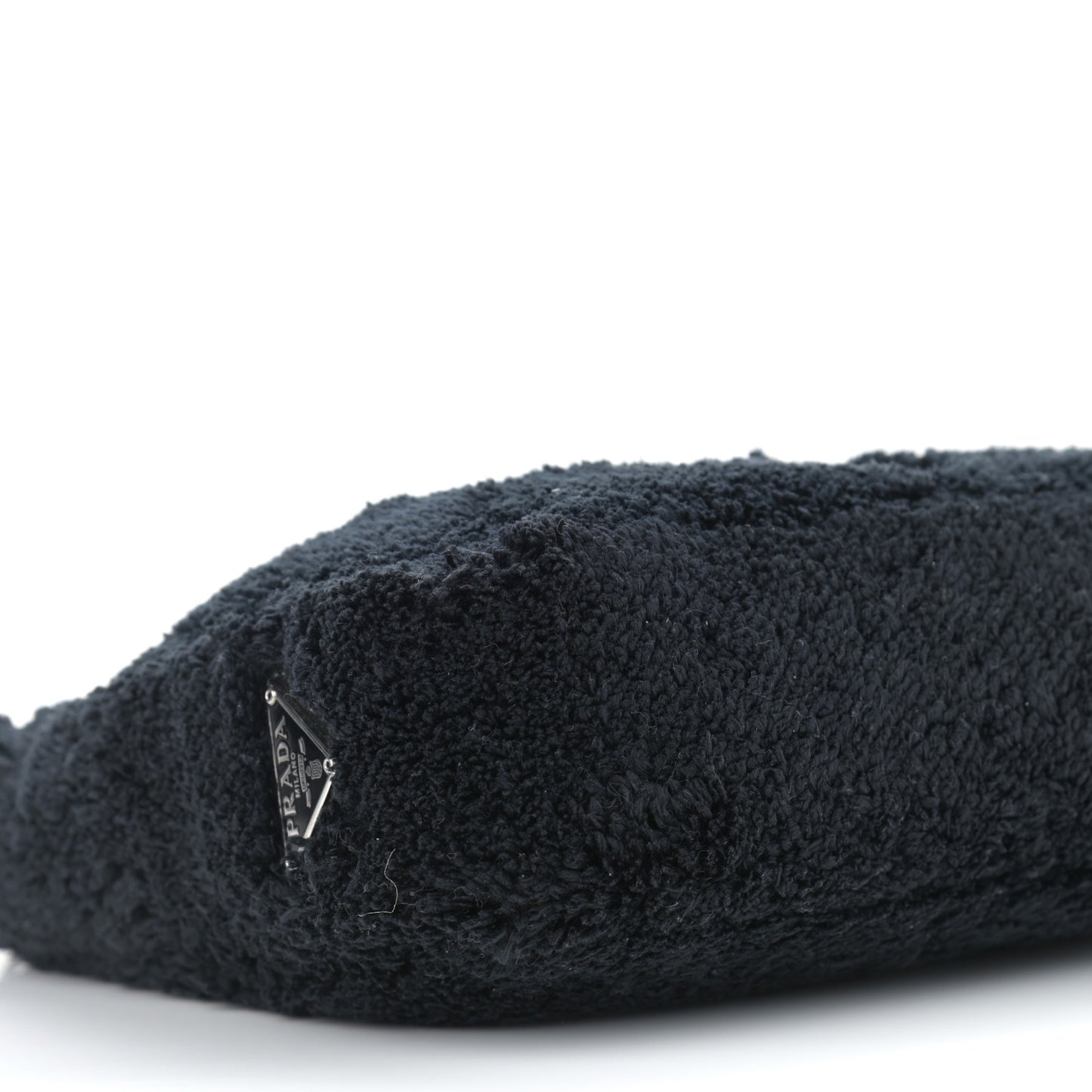 Terry Cloth Mini Re-Edition 2000 Bag Black White