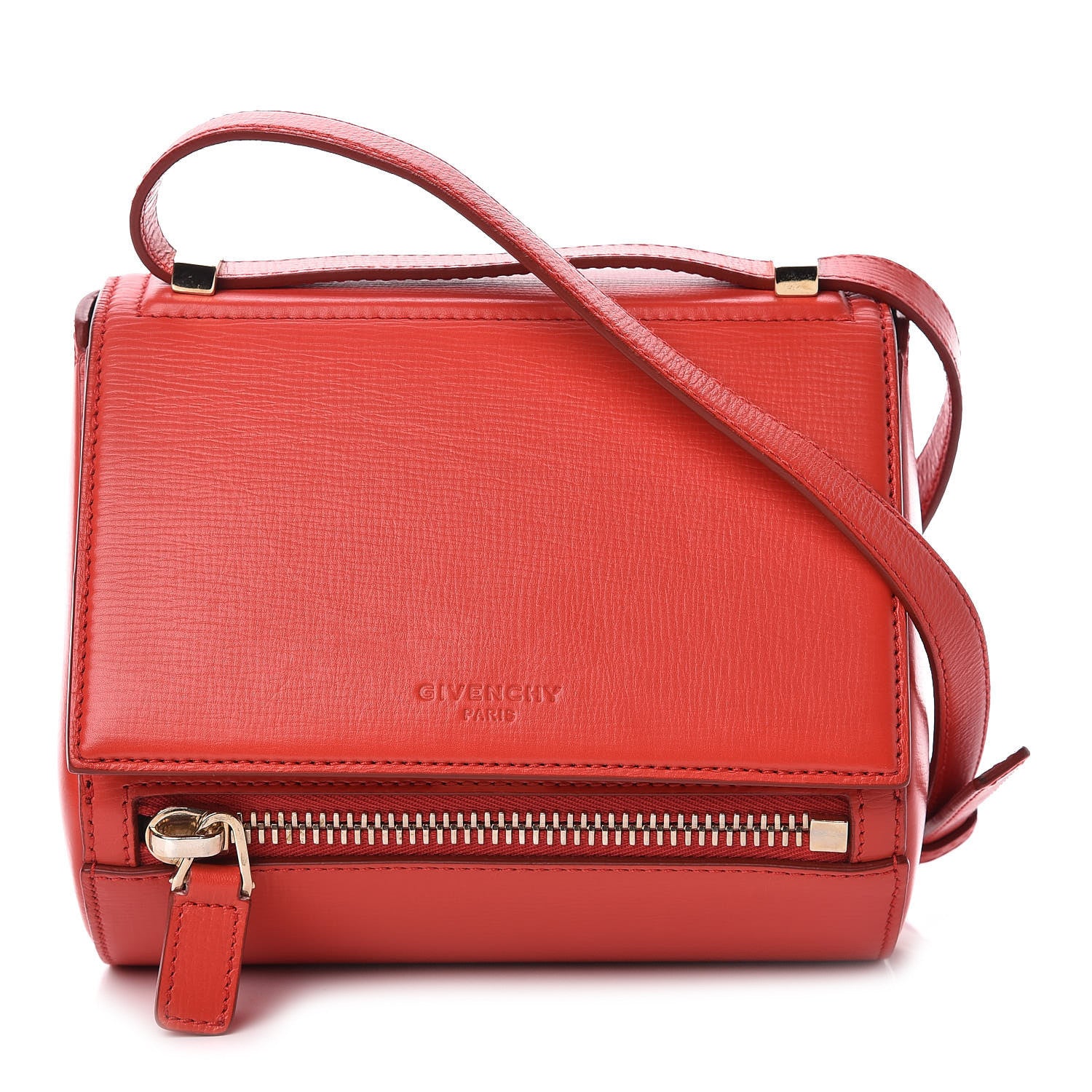 Givenchy Textured Calfskin Mini Pandora Box Crossbody Bag Red 1 of 10
