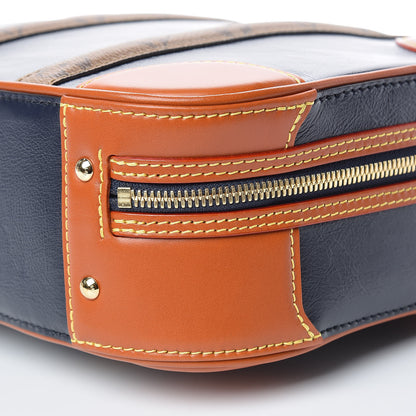 Louis Vuitton Calfskin Reverse Monogram Valisette PM Navy Caramel 10 of 12