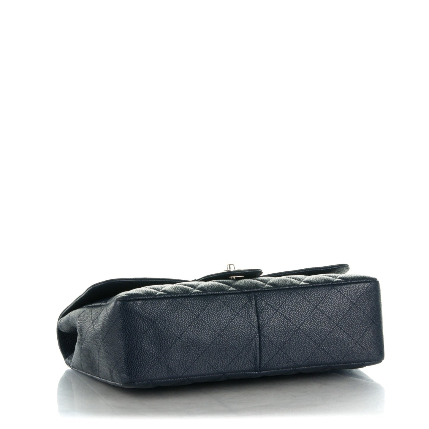 Caviar Jumbo Single Flap Navy Blue