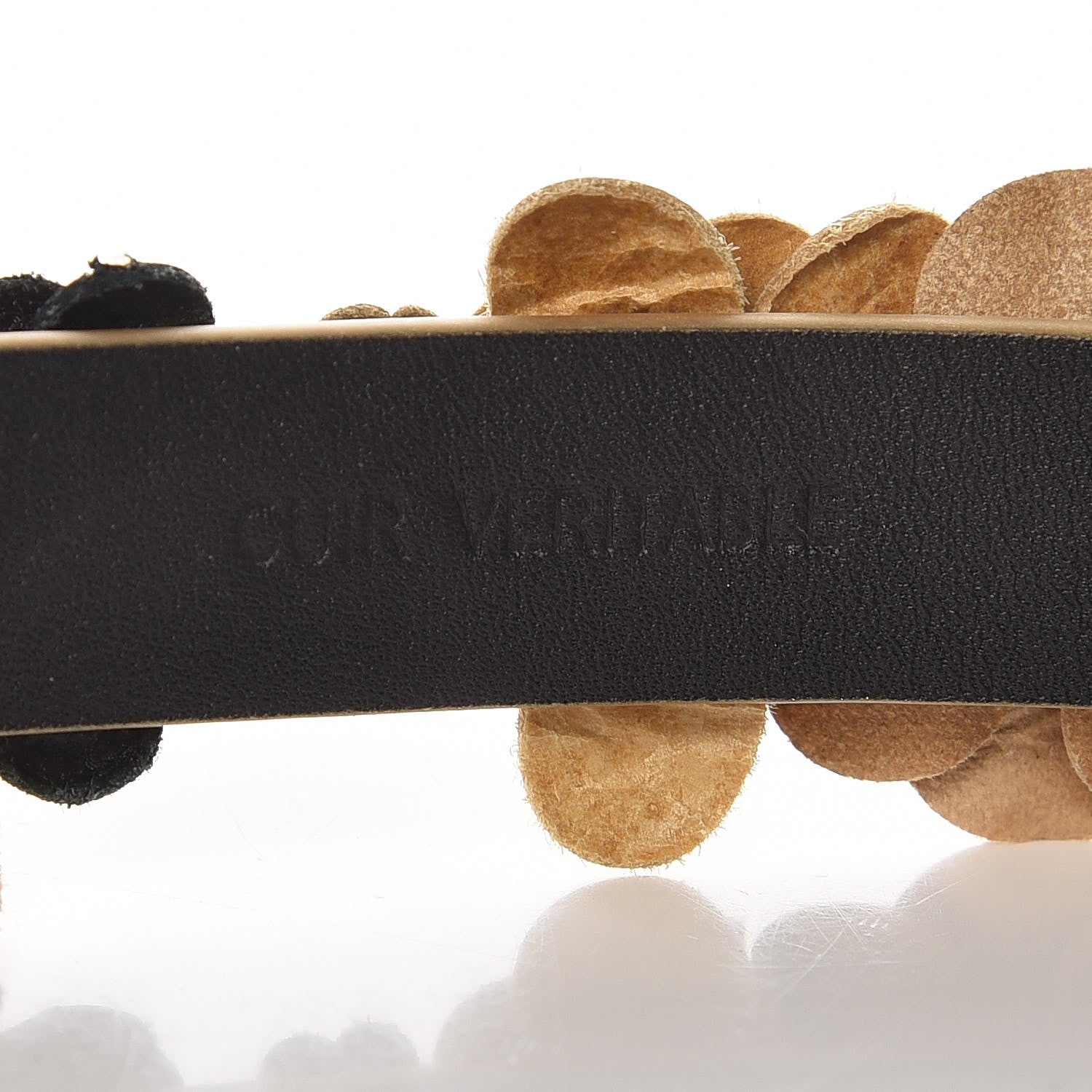 Chanel Metallic Calfskin Floral Headband Gold 5 of 6