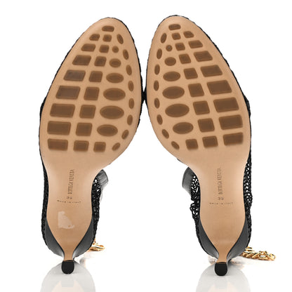 Bottega Veneta Mesh Nappa Chunky Chain Sandals 39 Black 5 of 9