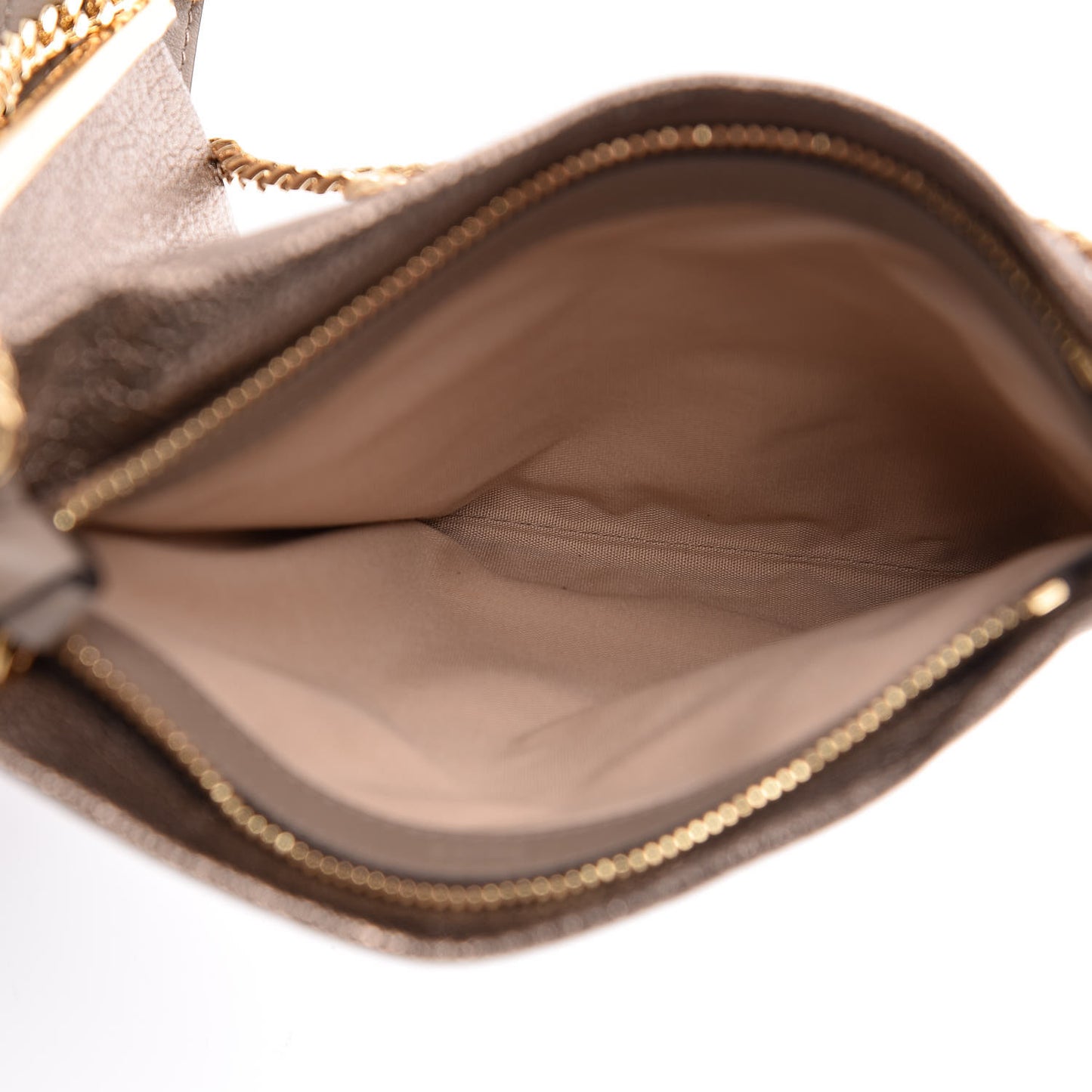 Metallic Calfskin Mini Roy Chain Pouch Bronze