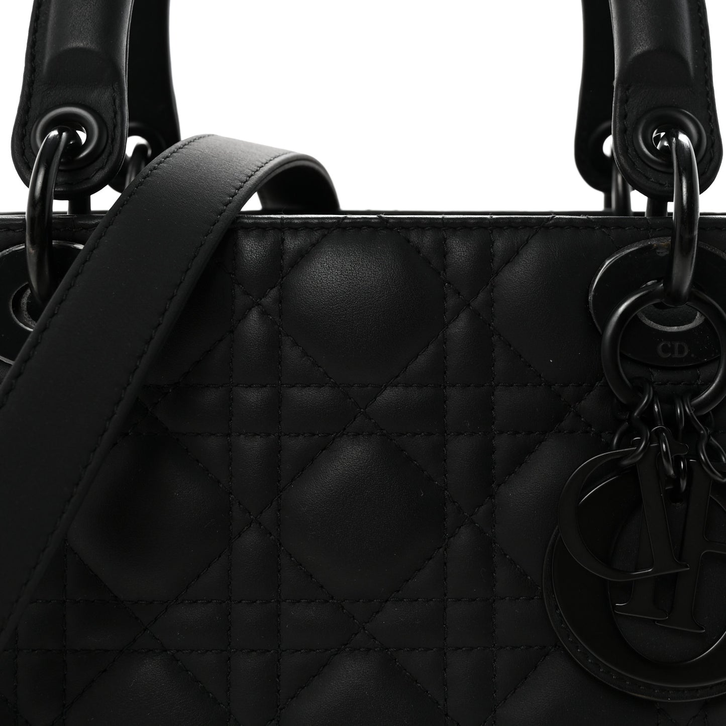 Ultra Matte Calfskin Cannage Medium Lady Dior Black