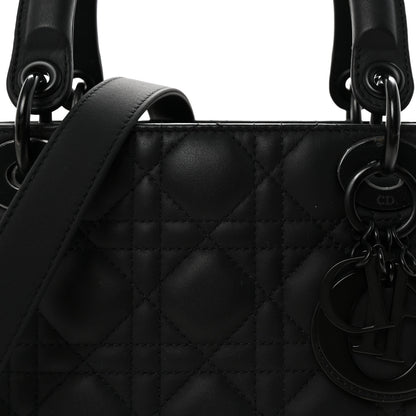 Christian Dior Ultra Matte Calfskin Cannage Medium Lady Dior Black 7 of 9