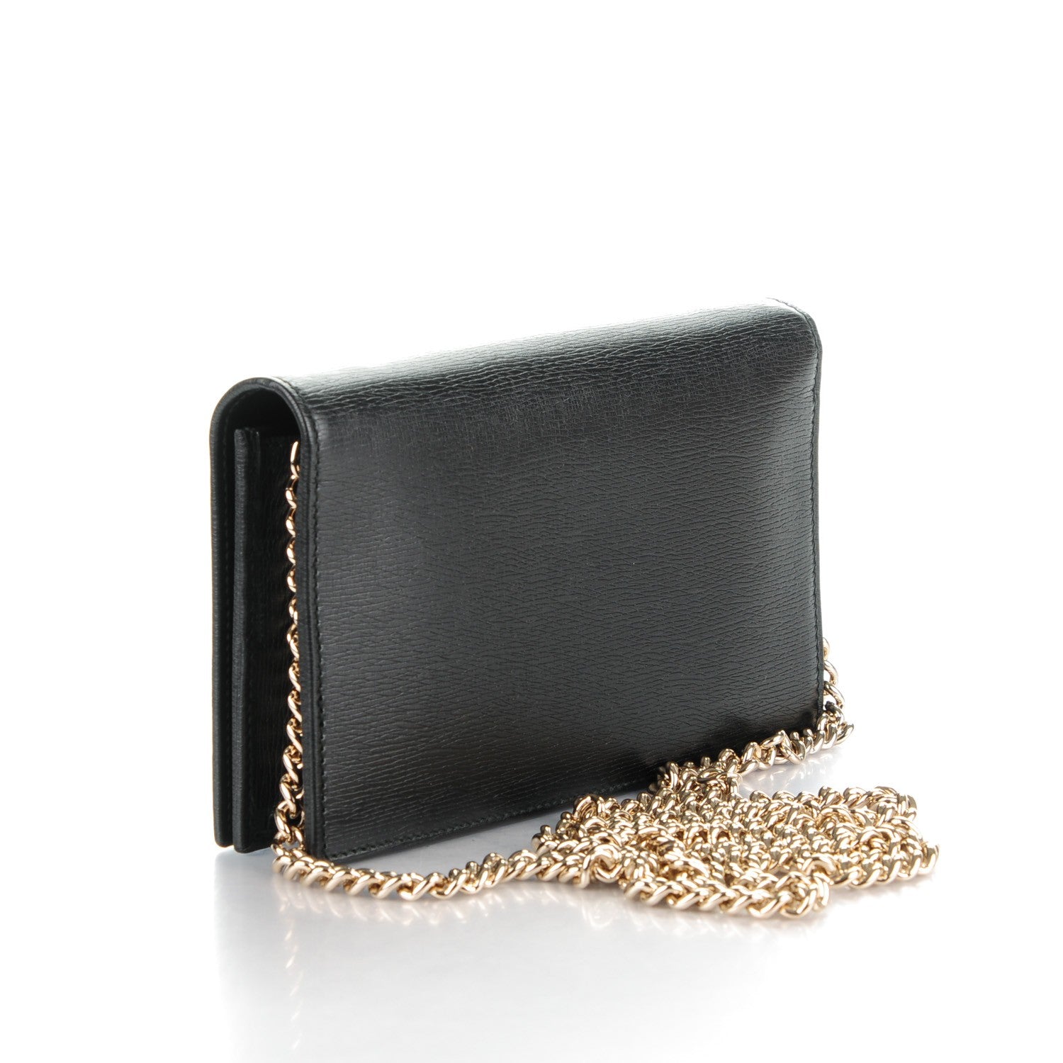 Gucci Textured Calfskin Medium Betty Chain Wallet Black 3 of 7