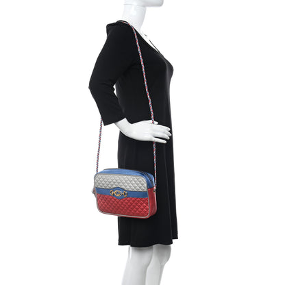 Gucci Laminated Nappa Trapuntata Small Zumi Shoulder Bag Rosso Marine Argento 2 of 10
