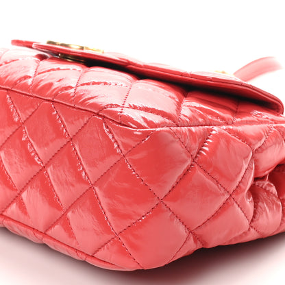 Chanel Shiny Crumpled Calfskin Quilted Wavy CC Hobo Red 9 of 10