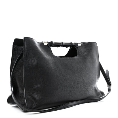 Gucci Calfskin Medium Bamboo Daily Shopper Black 3 of 10